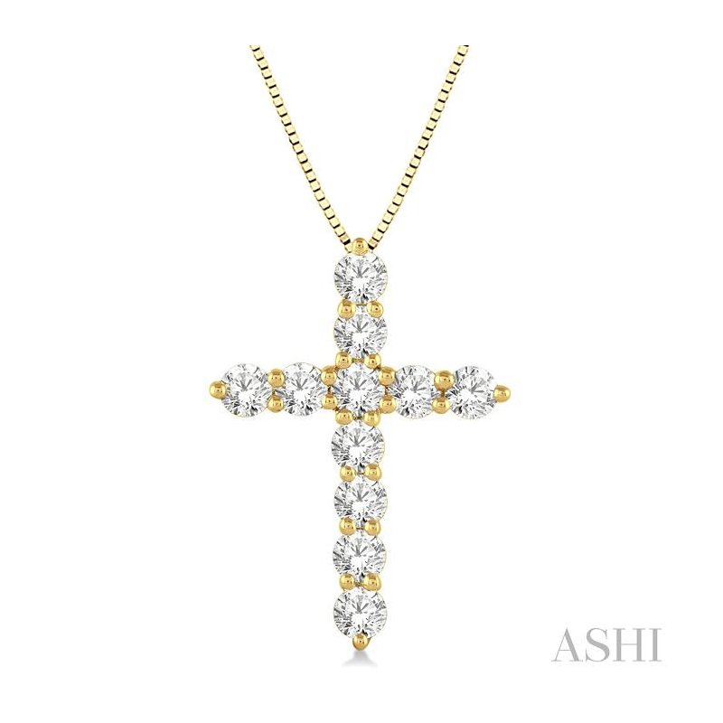 ASHI Cross Diamond Pendant 96451PPFGPDYG