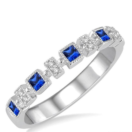 Parkplace Jewelers Princess Shape Gemstone & Diamond Band 46379PPFHSPWG