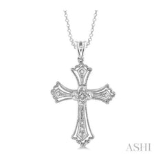 ASHI Silver Cross Diamond Pendant 86299PPSSSLPD