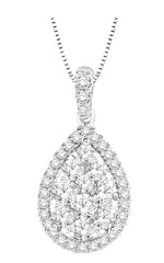 Parkplace Jewelers Pear Shape Halo Lovebright Essential Diamond Pendant 96092PPFVPDWG