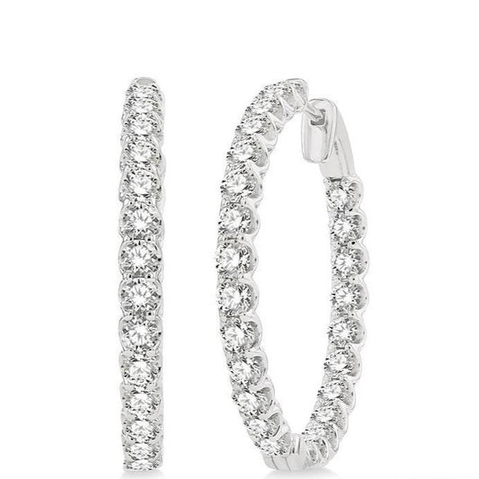 Parkplace Jewelers Inside-Out Diamond Hoop Earrings 622B0PPFGERWG-5.00