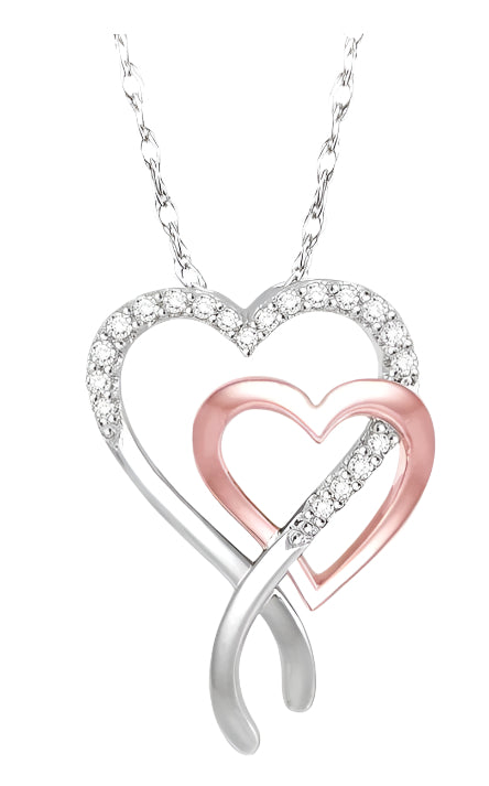 Parkplace Jewelers Double Heart Shape Diamond Fashion Pendant 93948PPTSPDWP