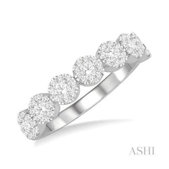 ASHI Round Shape 7 Stone Lovebright Essential Diamond Wedding Band 152D3PPFGWG