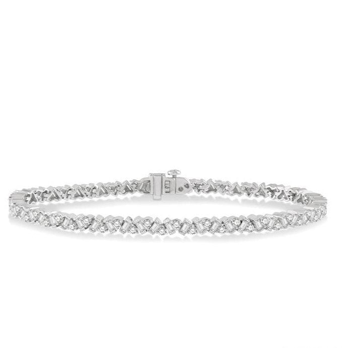 Parkplace Jewelers Scatter Zig-Zag Baguette Diamond Bracelet 73393PPFHWG