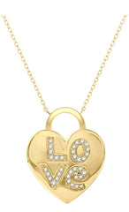 Parkplace Jewelers Heart & Lock Shape Diamond Fashion Pendant 914F8PPTSPDYG