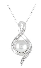 Parkplace Jewelers Silver Pearl & Diamond Pendant 88489PPSSSLPD
