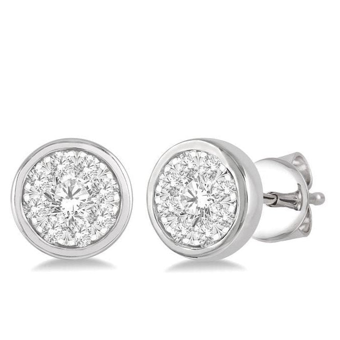 Parkplace Jewelers Round Shape Lovebright Essential Diamond Stud Earrings 921B5PPFHERWG