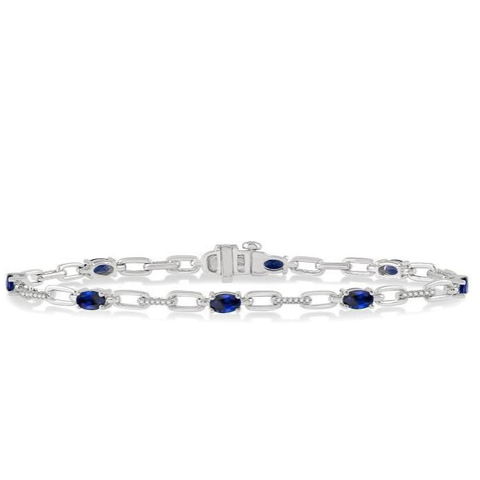 Parkplace Jewelers Oval Shape Gemstone & Diamond Bracelet 76270PPTSSPWG