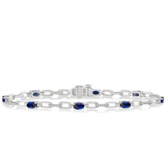 Parkplace Jewelers Oval Shape Gemstone & Diamond Bracelet 76270PPTSSPWG