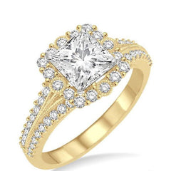 Parkplace Jewelers Princess Shape Halo Diamond Engagement Ring 259B1PPFHYW-LE