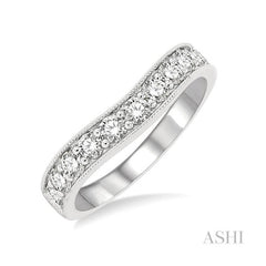 ASHI Curved Diamond Wedding Band 30362PPFGWG