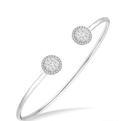Parkplace Jewelers Stackable Round Shape Halo Lovebright Essential Diamond Open Cuff Bangle 7991HPPFVWG
