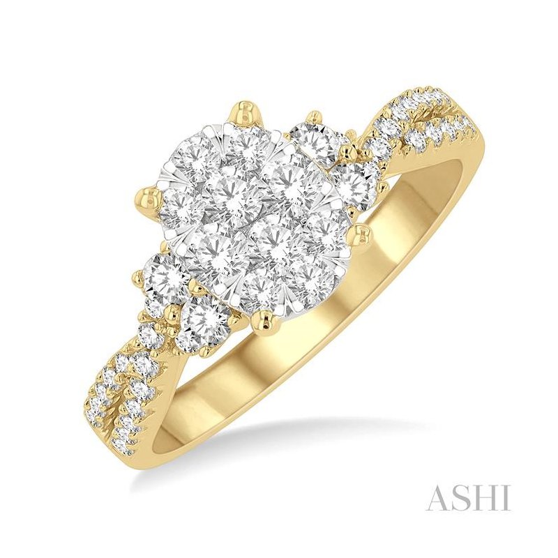 ASHI Oval Shape Lovebright Diamond Engagement Ring 120G2PPFGYW
