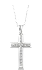 Parkplace Jewelers Silver Cross Diamond Pendant 86608PPSSSLPD