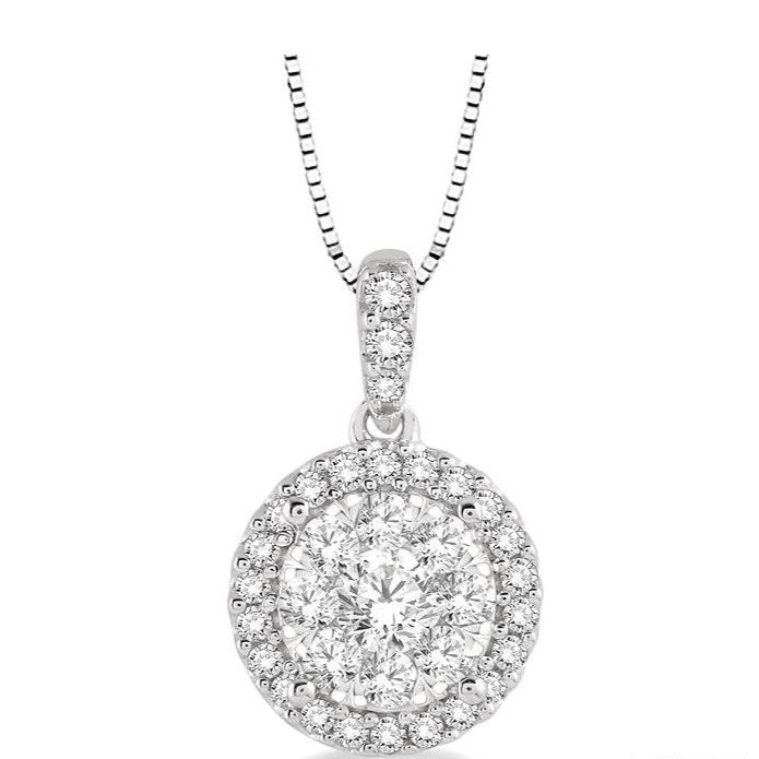 Parkplace Jewelers Round Shape Halo Lovebright Essential Diamond Pendant 96295PPFVPDWG