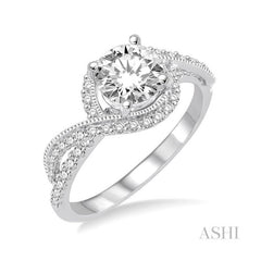 ASHI Round Shape Diamond Engagement Ring 201C2PPFHWG-LE