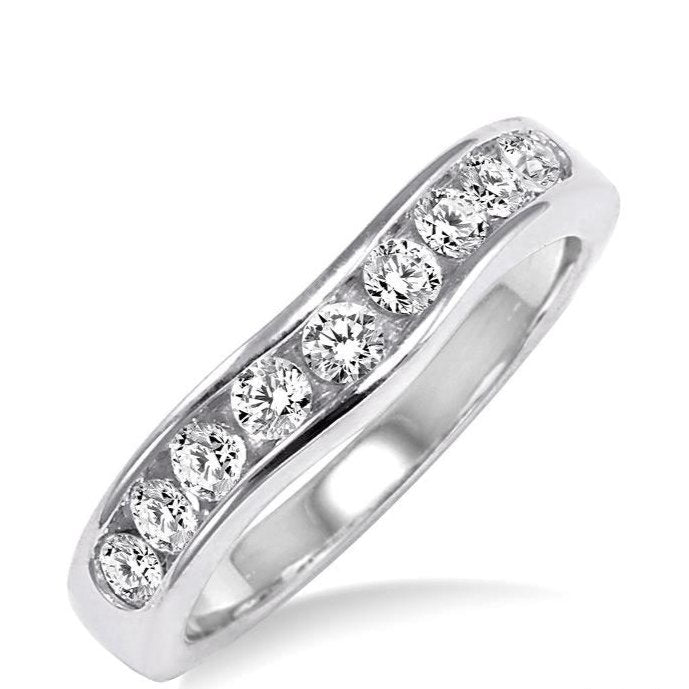 Parkplace Jewelers Channel Set Curved Diamond Wedding Band 31143PPFHWG