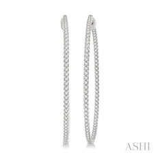 ASHI Inside-Out Diamond Hoop Earrings 629C0PPFGERWG-2.00