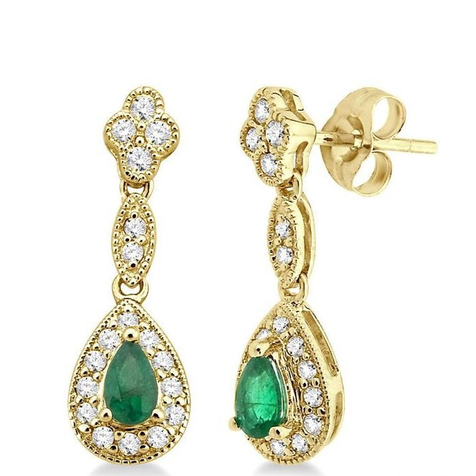 Parkplace Jewelers Pear Shape Gemstone & Halo Diamond Earrings 58205PPFNEREM