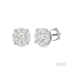 ASHI Round Shape Lovebright Essential Diamond Stud Earrings 91753PPFGERWG