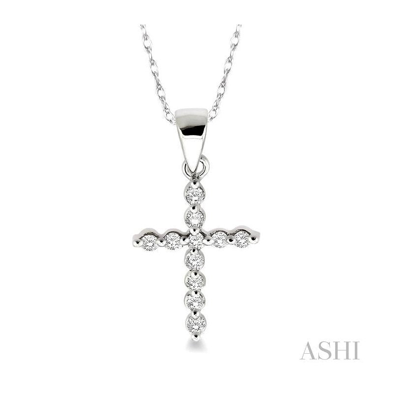 ASHI Cross Petite Diamond Pendant 95238PPFXPDW