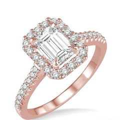 Parkplace Jewelers Emerald Shape Semi-Mount Halo Diamond Engagement Ring 215D4PPFVPG-SM