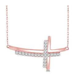 Parkplace Jewelers Sideway Cross Diamond Pendant 96438PPTSPDPG