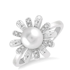 Parkplace Jewelers Floral Pearl & Diamond Fashion Ring 56148PPTSWPWG