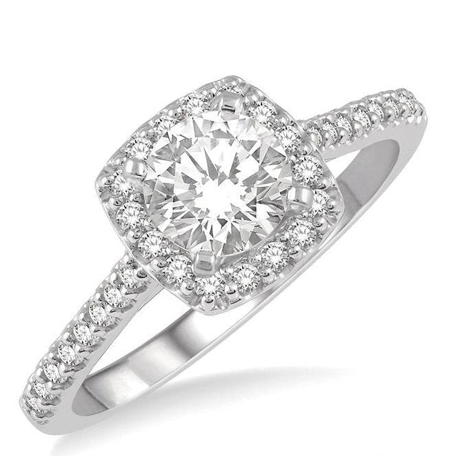 Parkplace Jewelers Round Shape Semi-Mount Halo Diamond Engagement Ring 241G6PPFHWG-SM-RD