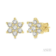ASHI Flower Petite Diamond Fashion Earrings 643B8PPFSERYG