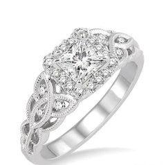 Parkplace Jewelers Princess Shape Halo Diamond Engagement Ring 28593PPFHWG-LE