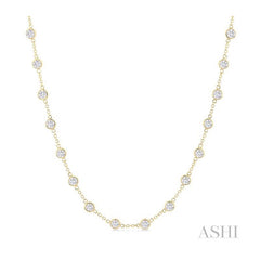 ASHI Bezel Set Diamond Station Necklace 993D5PPFGNKYG