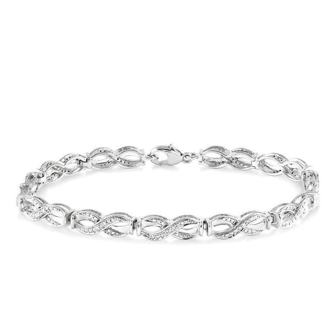 Parkplace Jewelers Silver Diamond Bracelet 85049PPSSSLTB