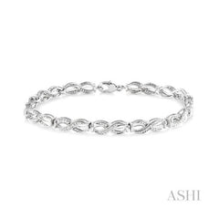 ASHI Silver Diamond Bracelet 85049PPSSSLTB