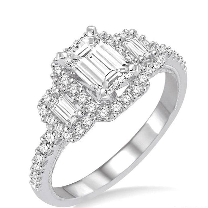 Parkplace Jewelers Emerald Shape Halo Diamond Engagement Ring 243C0PPFVWG-LE-1.35
