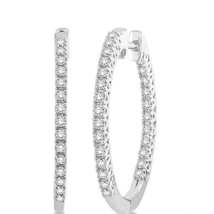 Parkplace Jewelers Inside-Out Diamond Hoop Earrings 64983PPFHERWG