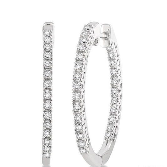 Parkplace Jewelers Inside-Out Diamond Hoop Earrings 64983PPFHERWG