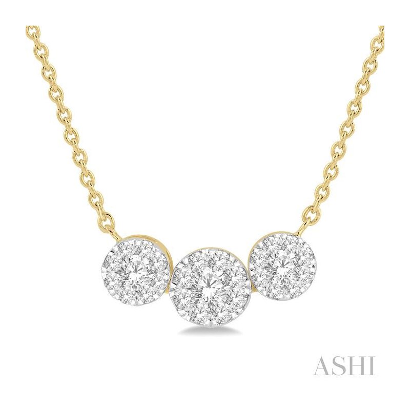 ASHI Round Shape Past Present & Future Lovebright Essential Diamond Necklace 9962UPPFGNKYW