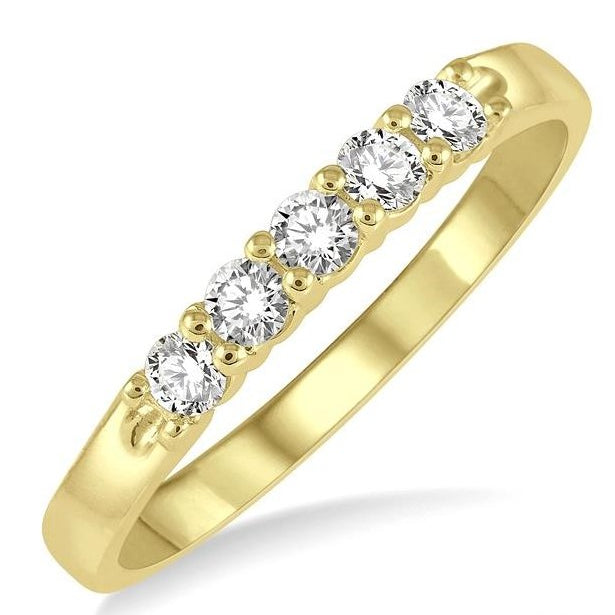 Parkplace Jewelers Round Shape 5 Stone Diamond Wedding Band 33346PPFGYG