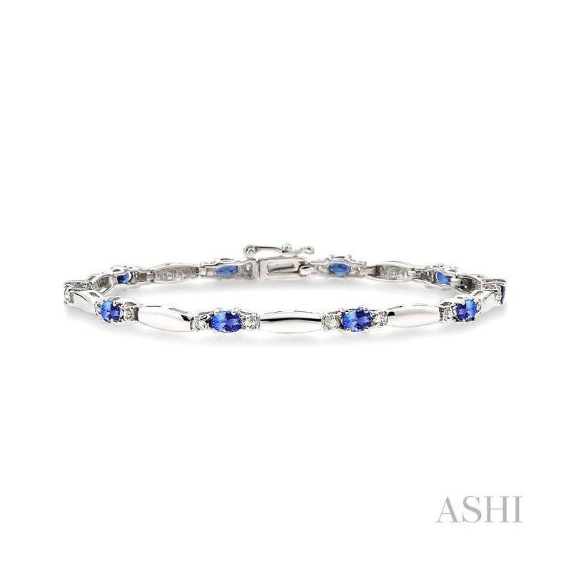 ASHI Oval Shape Gemstone & Diamond Bracelet 76790PPTSTZWG