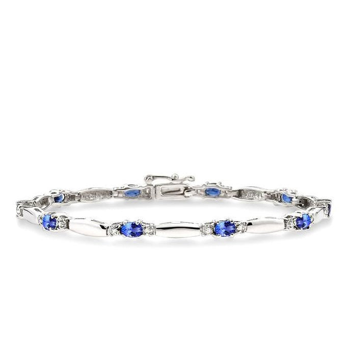 Parkplace Jewelers Oval Shape Gemstone & Diamond Bracelet 76790PPTSTZWG