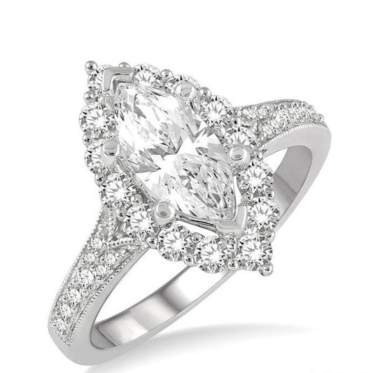 Parkplace Jewelers Marquise Shape Semi-Mount Halo Diamond Engagement Ring 222J2PPFHWG-SM