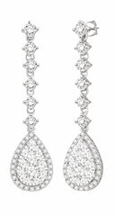 Parkplace Jewelers Pear Shape Halo Lovebright Diamond Long Earrings 912D1PPFVERWG