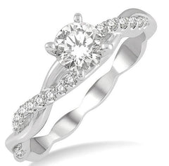 Parkplace Jewelers Round Shape Semi-Mount Diamond Engagement Ring 263J8PPFHWG-SM-.50CT