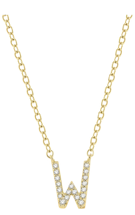 Parkplace Jewelers Block 'W' Initial Diamond Pendant 912F9PPFSPDYG-W