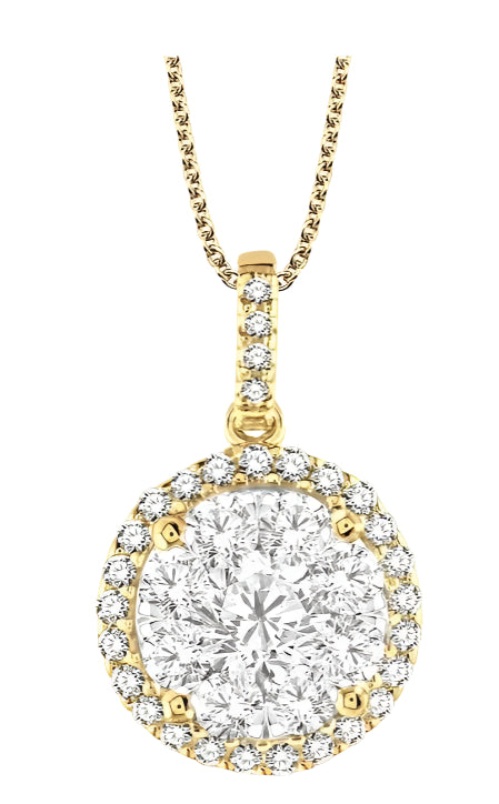 Parkplace Jewelers Round Shape Halo Lovebright Essential Diamond Pendant 94910PPFVPDYW-1.50