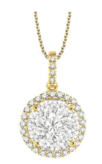 Parkplace Jewelers Round Shape Halo Lovebright Essential Diamond Pendant 94910PPFVPDYW-1.50
