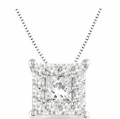 Parkplace Jewelers Princess Shape Halo Lovebright Diamond Pendant 98442PPFVPDWG