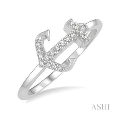 ASHI Stackable Anchor Petite Diamond Fashion Ring 388E8PPTSWG