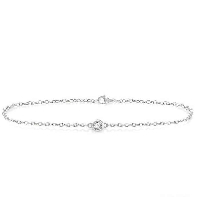 Parkplace Jewelers Bezel Set Petite Diamond Fashion Chain Bracelet 702E0PPTGWG